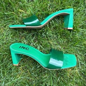 INC International Concepts Women's Green Block Heel Sandals